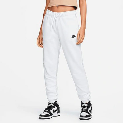 Nike Women's  Sportswear Club Fleece Mid-rise Jogger Pants In White
