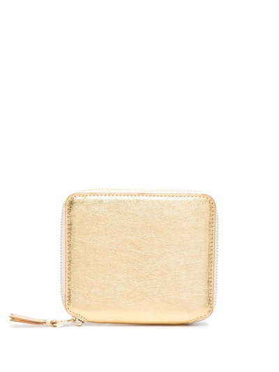 Comme Des Garçons Vertical Zip-fastening Wallet In Gold