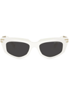 Miu Miu Chain-embellished Cat-eye Sunglasses In Weiss