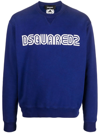 Dsquared2 Crewneck Sweater With Outline Logo In Blue