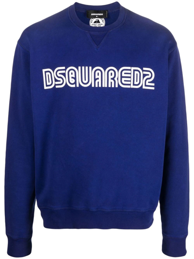Dsquared2 Logo Crew-neck Sweatshirt In Blau