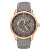 Heritor Automatic Davies Semi-skeleton Leather Band Watch In Pink