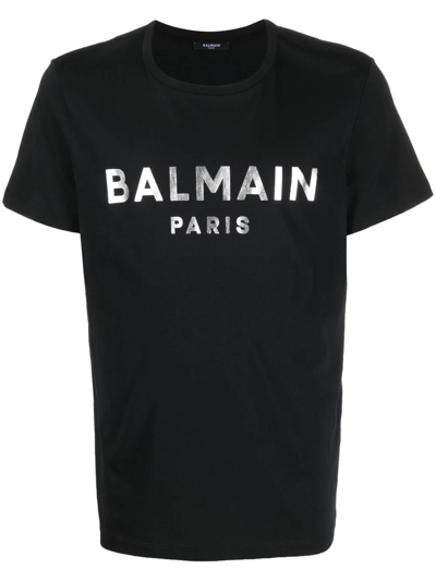 Balmain Logo-print Short-sleeved T-shirt In Black