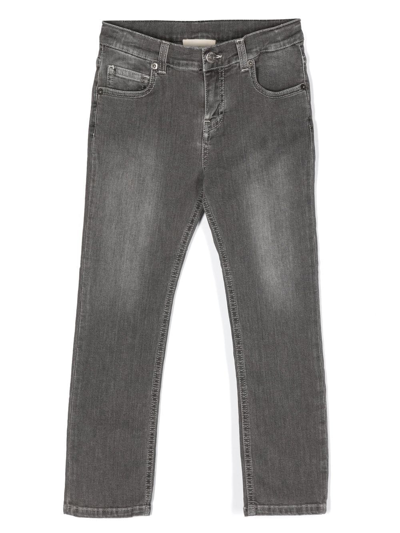 Douuod Faded-effect Straight-leg Jeans In Beige