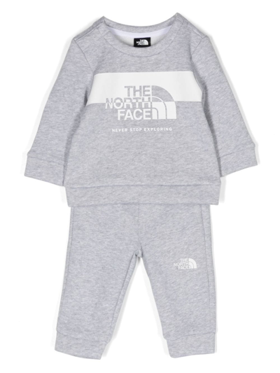 The North Face Babies' Logo-print Tracksuit Set In 灰色