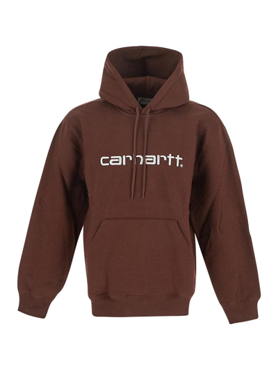 Carhartt Embroidered Hoodie In Ale / Wax