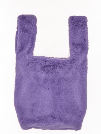 Stand Studio Market Fur Bag In Purple