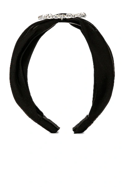 Jennifer Behr Black Elise Crystal Headband