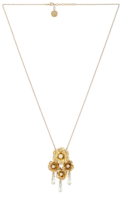 Anton Heunis Rose Cluster Pendant Necklace In Gold