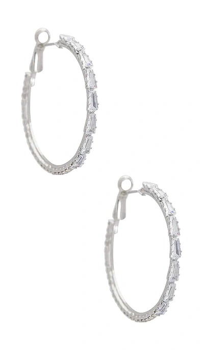 Amber Sceats Iced Out Hoops In Silver