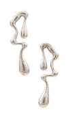 8 OTHER REASONS X NAT & LIV BURNISHED SILVER DROP EARRINGS