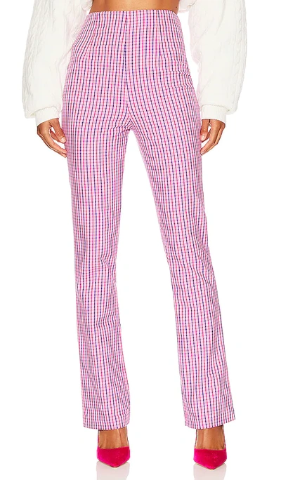 Lovers & Friends Torrance Pant In Pink Plaid Multi