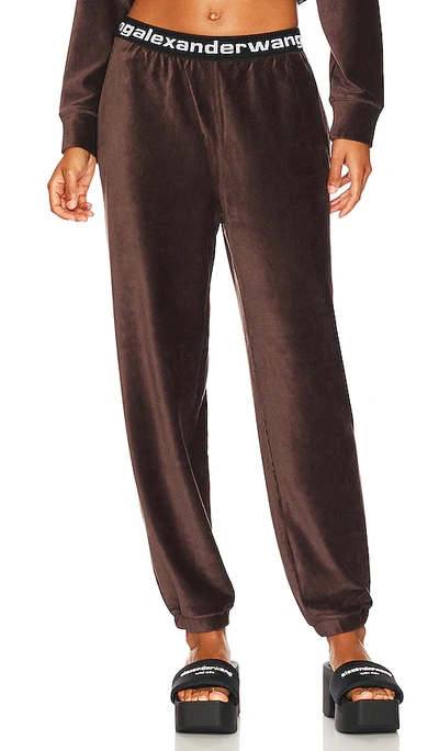 Alexander Wang T T By Alexander Wang Logo Waistband Jogging Trousers In Cola