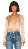 VINCE RUCHED BLOUSE