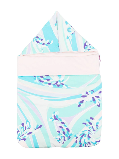 Pucci Junior Graphic-print Sleeping Bag In Blue