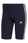 Adidas Originals 3-stripes Bike Shorts In Legend Ink/ White