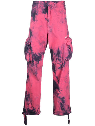 Off-white Tie-dye Cargo Pants In Pink