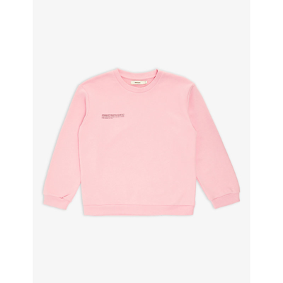 Pangaia Kids' 365 Text-print Organic Cotton Sweatshirt 3-12 Years In Sakura Pink