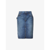 Bottega Veneta High-rise Split-hem Denim Skirt In Mid Blue