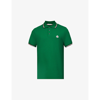 Moncler Logo-embroidered Ribbed Cotton-piqué Polo Shirt In Green
