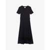 CLAUDIE PIERLOT WOMENS CLAUDIE PIERLOT TELI PLEATED-PETTICOAT COTTON MIDI DRESS,57190083