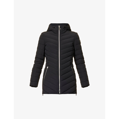 Moose Knuckles Lariat Quilted Shell Hooded Down Jacket In Nero