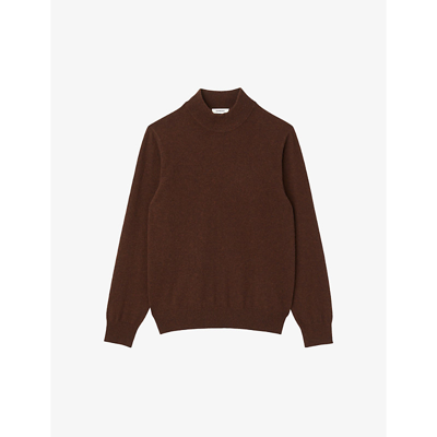 Sandro Long-sleeve Crewneck Cashmere Jumper In Bruns