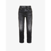 R13 Shelley Distressed Straight-leg Stretch-denim Jeans In Morrison Black
