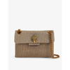 Kurt Geiger Mini Kensington Tweed Crossbody Bag In Beige