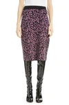 Dries Van Noten Jacquard Wool-blend Pencil Skirt In Pink 305