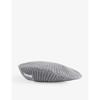 Ganni Logo-patch Ribbed Wool, Recycled-wool And Recycled-polyamide Blend Beret In Paloma Melange