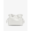 LOEWE LOEWE WOMEN'S SOFT WHITE FLAMENCO LEATHER CLUTCH BAG,57999013