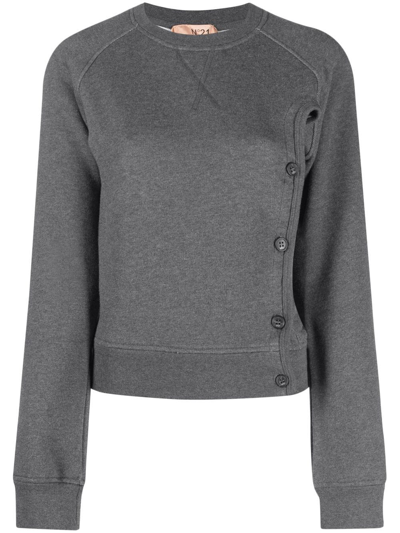 N°21 Button-detail Sweatshirt In Grau