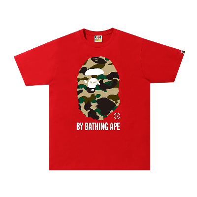 Pre-owned Bape 1st Camo By Bathing Ape Tee 'red/yellow'