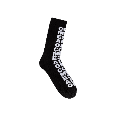 Pre-owned Comme Des Garçons Homme Deux Comme Des Garçons Homme Plus Multilogo Intarsia Sock 'black'