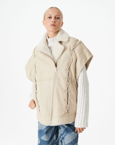 Iro Fjord Sheepskin Vest In Natural White