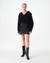 IRO LORE PLEATED V-NECK SWEATER