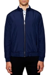 Construct Hybrid Bomber Jacket In Navy
