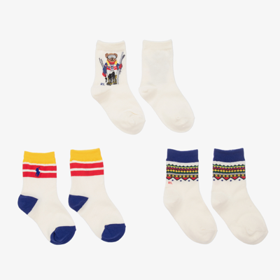 Polo Ralph Lauren Kids' Boys Ivory Socks (3 Pack)