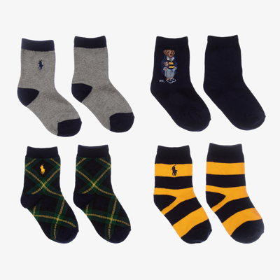 Polo Ralph Lauren Kids' Boys Navy Blue Socks (4 Pack)