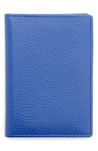 Royce New York Personalized Leather Vaccine Card Holder In Blue Deboss