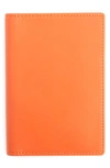 Royce New York Personalized Leather Vaccine Card Holder In Orange - Gold Foil