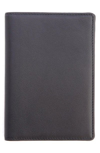 Royce New York Personalized Leather Vaccine Card Holder In Black- Deboss