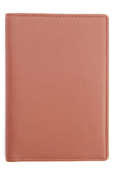 Royce New York Personalized Leather Rfid-blocking Passport Wallet With Vaccine Card Pocket In Tan