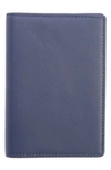 Royce New York Personalized Leather Rfid-blocking Passport Wallet With Vaccine Card Pocket In Navy Blue