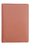 Royce New York Personalized Leather Vaccine Card Holder In Tan - Silver Foil