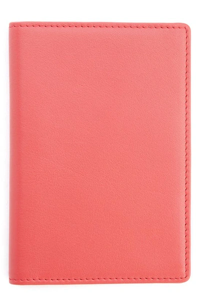 Royce New York Personalized Leather Rfid-blocking Passport Wallet With Vaccine Card Pocket In Red- Gold Foil