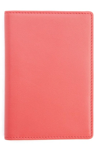 Royce New York Personalized Leather Rfid-blocking Passport Wallet With Vaccine Card Pocket In Red