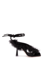 Sebastian Milano Feather Detailed Wrap Sandals In Nero