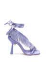 Sebastian Milano Marie A. 110mm Feather-trim Sandals In Rosa